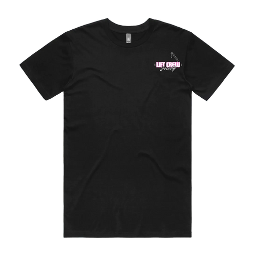 Black front flat lay