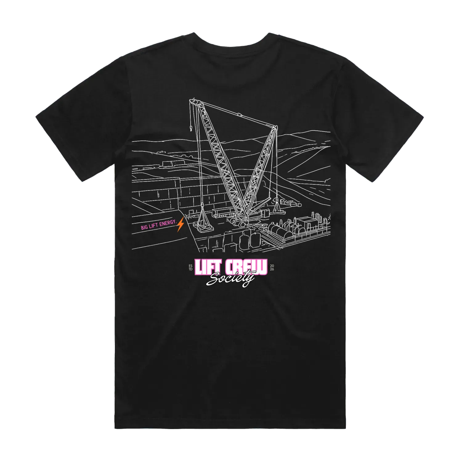 Crawler Crane Shirt - Pink / White